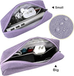 CAAORDKSO Electronics Organizer Travel Case, Water Resistant Cable Organizer Bag for Cable, Cord, Charger, Phone, Power Bank, Earphone, Electronics Accessories (Big-Purple)