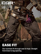CQR Men's Tactical Pants, Water Resistant Ripstop Cargo Pants, Lightweight EDC Work Hiking Pants, Outdoor Apparel