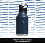 Insulated Water Bottle with Straw Lid Dustproof, 64 Oz Double Wall Stainless Steel Water Bottle for Hot and Cold Beverages, Leafproof BPA Free and Dishwasher Safe-64 Oz Navy Blue