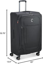DELSEY PARIS Helium DLX Softside Expandable Luggage with Spinner Wheels, Black, Checked-Large 29 Inch