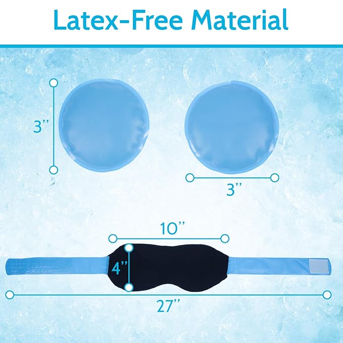 Arctic Flex Cold Eye Mask - Gel Ice Pack for Cool Sleeping, Dry Night Treatment - Reusable Hot Spa Therapy for Sleep, Skin Puffiness, Migraine