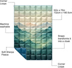 zzlamb Camping Blanket, Outdoor Lightweight Travel Blanket Puffy Portable Down Alternative, Windproof Warm Cloak with Snaps, Cozy Quilt Backpacking Picnic RV Plane Car Hammock Beach Climbing