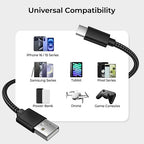 Basesailor for iPhone 17 16 Pro Max Charger Cord,USB to USB C Cable,Type C Charging Power Cord for Apple 17e 15 iPad 10 Air 4 5,Samsung Galaxy S26 S25 S24 S23,Black,3Pack 3.3/6.6/10FT(1/2/3M)