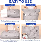 12 Pack Oxford Ripstop Vacuum Storage Bags with Pump, Reusable Space Saver Bags for Clothes, 4 Jumbo + 4 Large +4 Medium Vacuum Bags for Travel, Luggage, Blankets, Quilt