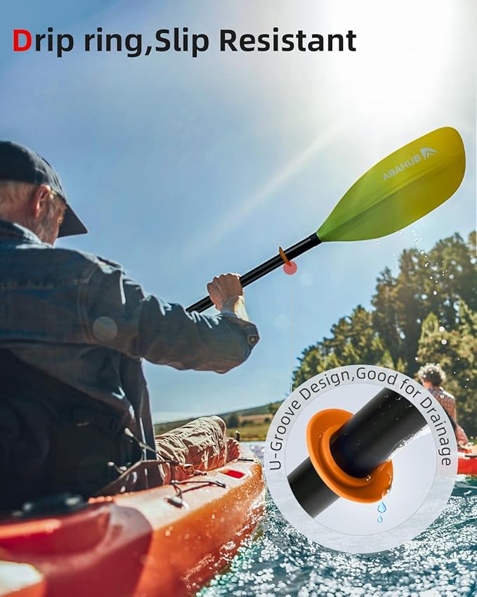 Abahub Adjustable Kayak Paddle 210-230 cm/ 230-250 cm Floating Kayaking Oars Boating Oars Canoeing Oars Black