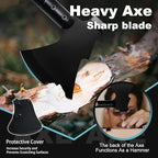 GOJAWAY 16 in 1 Multitool Survival kit, Camping Shovel Military Axe, 40" Foldable Spade with Portable Bag and Hatchet, for Car Emergency Offroad Entrenching Tool