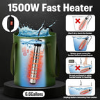 Portable Shower for Camping, 6000mAh Rechargeable Camp Shower Pump with Large Capacity Foldable Bucket, Filtered Shower Head, Outdoor Camping Shower Kit for Travel, Pet Bath, Car Washing