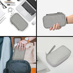 CAAORDKSO Electronic Organizer Travel Cable Accessories Case, Organizer Bag, Accessories Pouch for USB, Cord, Charger, Phone, Power Bank, Earphone (Light Grey, Medium)