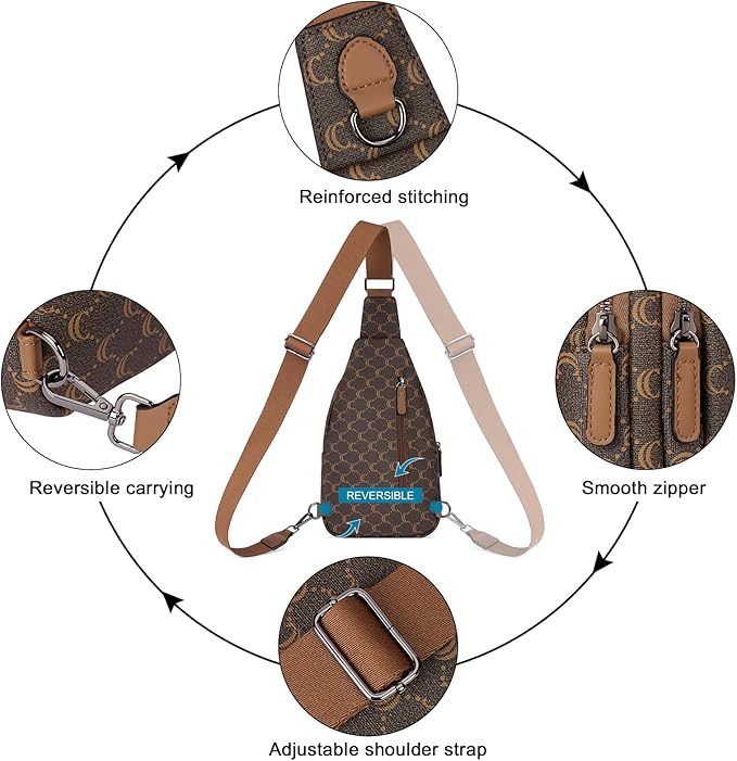 CLUCI Crossbody Bags for Women Men,Leather Sling Bag Cross Body Backpack for Woman Gifts for Women Birthday Unique