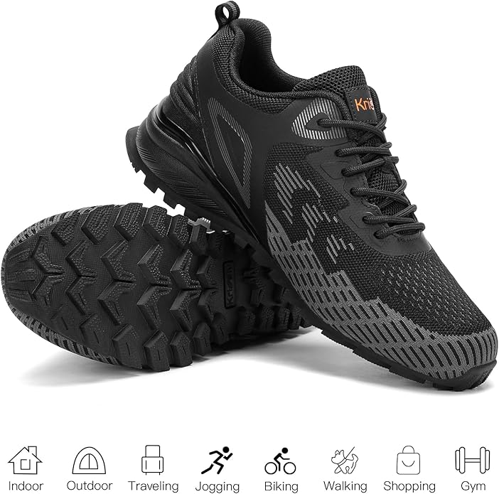 Kricely Men's Trail Running Shoes Non Slip Hiking Shoes Tennis Shoes Fashion Sneakers Workout Footwear