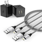6FT Long iPhone Charger, [2Pack] Dual Port iphone Wall Charger Block Adapter with 6 Foot USB A to Lightning Fast Charging Cable Cord for iPhone 14/13/12/11/Pro Max/Pro/Plus,8 plus/7/6/XS/XR/X/SE, iPad
