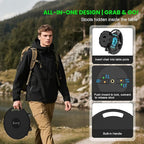 LED Camping Table Set with Stools, 300lbs Capacity Adjustable Height Folding Table & Chairs, All-in-One Compact Design for Outdoor, Camping, Picnic, Tailgating