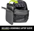 Kenneth Cole REACTION Parker Polyester Abrasion-Resistant Travel 17" Laptop Backpack with Removable Laptop Sleeve, Black