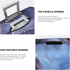 Travel Luggage Cover Suitcase Protector Fits 22-24 Inch Luggage, Blue Purple Marble Elastic Washable Stretchy Anti-scratch Baggage Cover with Concealed Zipper for Wheeled Suitcase Travel Accessories