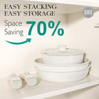 GiPP 11Pcs Pots and Pans Set Non Stick, Cookware Sets Nonstick Detachable Handle, Induction Kitchen Set Removable Handle, RV Cookware set, Oven Safe