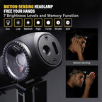 2000 Lumens Rechargeable Headlamp, 3800mAh Proximity Sensor Headlamp & Right-Angle LED Flashlight, Magnetic Base, TIR Lens, IP68 Waterproof, Hands-Free Sensing Control