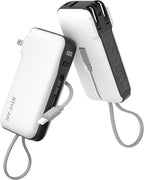 1 Pack Portable Charger with Built-in USB-C Cable & Plug, 10,000mAh 5V/4.5A Power Bank Fast Charging 22.5W, Travel Essential Battery Pack 3 Output for iPhone 16/15 Series, Samsung Galaxy, iPad