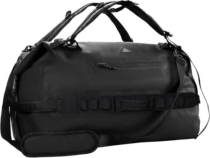 Haimont Large Waterproof Duffel Backpack Roll-Top Heavy Duty Dry Duffle Bag for Boating, Travel, Motorcycle, Kayaking, Camping, 60L