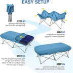 KAMPKEEPER Camping Cot,Camping Cots for Adults,Folding Camping Cot with Inflatable Air Mattress and Carry Bag,for Outdoor Travel Camp Beach Vacation (not Included The Airpump)