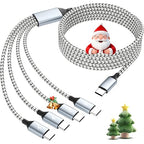 USB C Multi Charging Cable, Dual Type C Cable 1Pack 5FT, USB C Splitter with 4 Type-C Connectors,4 in 1 Multiple Nylon Braided Cable Compatible with iPhone 17 16 15 Pro Max/Galaxy/Tablets/Google.