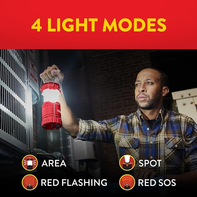 Eveready LED Camping Lantern 360 PRO (12-Pack), Super Bright Tent Lights, Rugged IPX4 Water Resistant LED Lanterns, 100 Hour Run-time (Batteries Included)