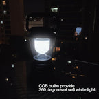 Retro LED Lantern 2-Pack, 360° COB 120 LM, Stepless-Dimming Battery Powered Camping & Hurricane Light, AA Batteries, Emergency/Power Outage (Grey-2 Pack)