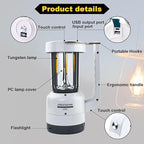 Rechargeable Battery Camping Lantern, Super Bright Flashlights Emergency, Hanging Camping Lights with 4 Modes for Hiking, Car Repair, Outdoor