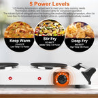 Hot Plate, 2000W Portable Electric Double Burner W/5 Level Temperature Control & Stay Cool Handles, Easy to Clean, Lightweight Cast Iron Electric Stove for Kitchen Camping Cooking, 110V