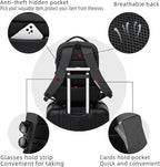 DUSLANG 17 Inch Laptop Backpack for Travel Water Resistant College Bookbag for Men/Women Laptop Bag with USB Charging Port and Tablet Sleeve Bag Compatible Protective Case, Black