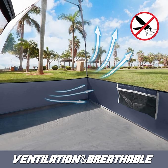 Camping Tent 4 Person, Waterproof Windproof Tent with Rainfly Easy Set up-Portable Dome Tents for Camping