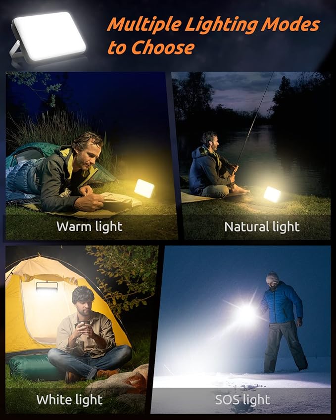 Eventek LED Camping Lantern Rechargeable, 20000mAh Portable Camping Lights up to 144 Hours & 4 Light Modes, IPX5 Waterproof Camping Essentials for Power Outages, Emergency, Tent, Outdoor