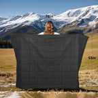 Outdoor Camping Blanket,Lightweight Waterproof Puffy Camping Blanket,Portable Camping Quilt for Travel, Picnic, Hiking,Camping (Black)