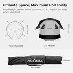 Space Acacia Lite Camping Tent | 2/3/4/8 Person Pop Up Tents for Camping | Lightweight & Durable Beach Tent | Level 7 Wind Resistance, UPF 50+ | Quick Setup for Camping & Backyard