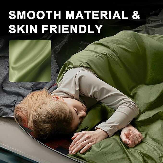 Ultralight Warm Weather Sleeping Bag - Portable, Waterproof, Compact Lightweight, Comfort with Compression Sack - Great for Outdoor Camping, Backpacking & Hiking