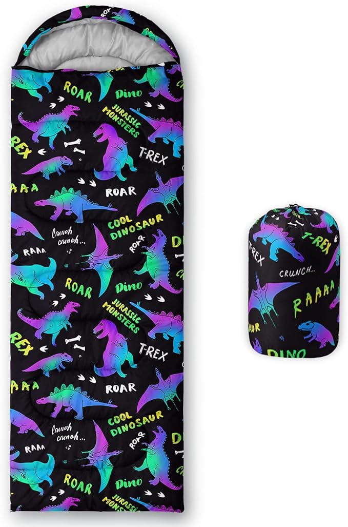 QOOMO Animals Camping Sleeping Bags,3 Season Warm & Cool Weather,Lightweight,Waterproof Sleeping Bags for Adults & Kids,Traveling,and Outdoors,Camping Gear Equipment