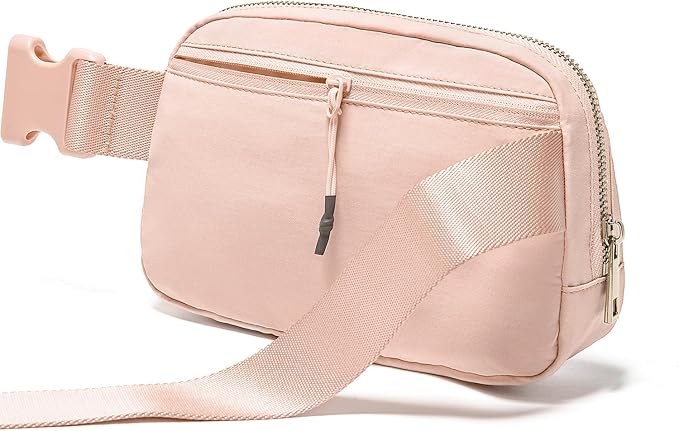 Gitus 6 7 8 9 10 Year Old Girl Gifts Belt Bag Fanny Pack Crossbody Bags with Initial Letter Patch Things for Teen Girls Easter Gifts for Girls Travel Essentials（Coral Pink-K）