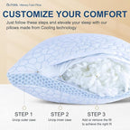 QUTOOL Enhanced Cooling Pillows for Sleeping, Shredded Memory Foam Pillows 2 Pack, Bed Pillows Queen Size Set of 2, Support Yet Soft Pillow for Side, Back Sleepers