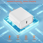 iPhone Charger Fast Charging,20W USB C Fast Charger 3 FT Compatible with iPhone 14 pro/14 pro max /13/12/ 11/ XS/XR/X/8/7/SE/iPad/Airpods,2 Pack PD Wall Charger Block with 3FT Type C Lightning Cable