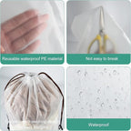 100 Pcs Shoe Bags for Travel, PLULON 15.7" x 11.8" Clear Drawstring Storage Bags Shoes Organizer for Packing Waterproof Dustproof Women Men Portable Travel Essentials