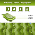 Double Sleeping Pad Camping, Self Inflating 6'' Extra-Thick 2 Person Pillow Built-in Foot Pump Waterproof Inflatable Sleeping Mat Backpacking, Tent, Hiking, Portable Camping Pad