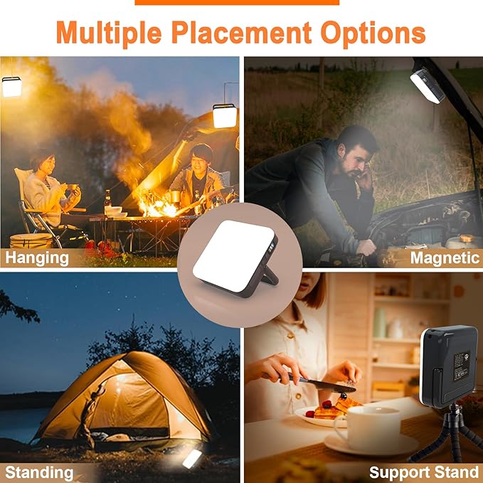 Camping Lantern 13500mAh, 4000LM Bright with 4 Light Modes & Magnetic, Rechargeable LED Camping Light, Power Bank, Power Display, Scalable brightness, Waterproof, for Power Outages, Camping, Emergency