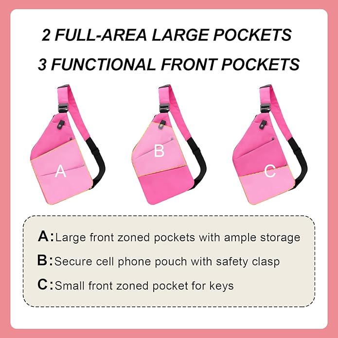 Anti Theft Crossbody Travel Bags for Women Men Cross Body Slim Sling Handbags with S Hook Antitheft