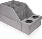 MULISOFT Car Seat Organizer - Backseat Organizer with 11 Storage Compartments and 2 Cup Holders for Travel, Kids
