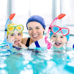 Kids Snorkel Set Dry Top Snorkeling Gear for Kids Youth Boys Girls Junior Age 5-15,Tempered Glass Swimming Diving Mask and Snorkel Set 180 Degree Panoramic View