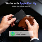Wallet Tracker Card Air-Tag - Work with Apple Find My (iOS only), 0.07in Slim Tracking Card, IP68 Waterproof Bluetooth Tracker Finder, Apple MFi Certified, Item Locator for Luggage, Passports, Purse