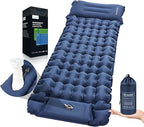 Sleeping Pad for Camping, 4in Thick Insulated Sleeping Pad for Winter, Ultralight Inflatable Camping Mattress with Adjustable Pillow, Compact Built-in Foot Pump Sleeping Mat for Backpacking