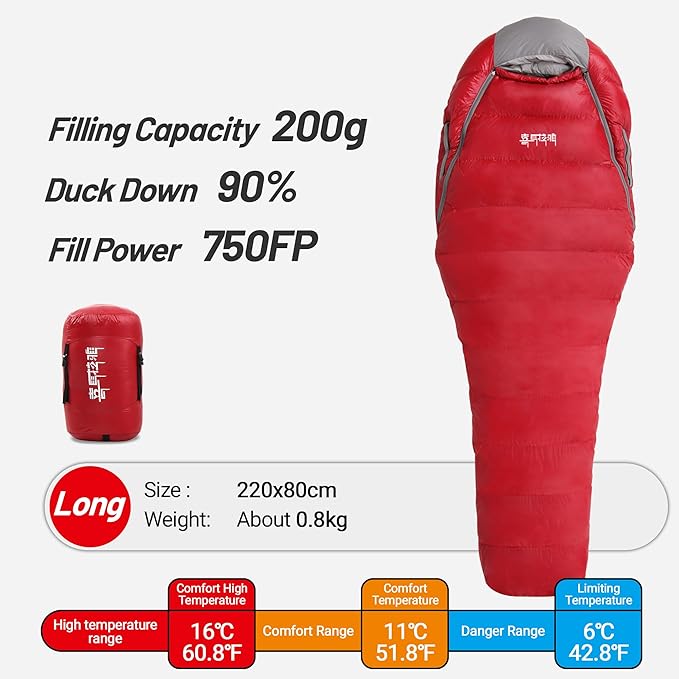 Himalaya 0 Degree Sleeping Bag for Adult Ultralight Down, -20°F-40°F, Cold Weather, Autumn & Winter, Hiking Backpacking Sleeping Bags