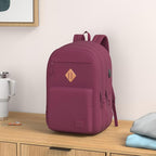 KEOFID Classic Anti-Theft Laptop Backpack for Men and Women, Burgundy, 17.3" x 12.6" x 7.2"