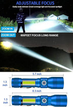 Black Light UV Flashlight Rechargeable, 3in1 Super Bright Tactical Flashlights LED UV Black Light &Redlight, 1500Lumen 7Modes, Zoomable, Waterproof Pocket Flashlight for Pet Stains Detection,Camping