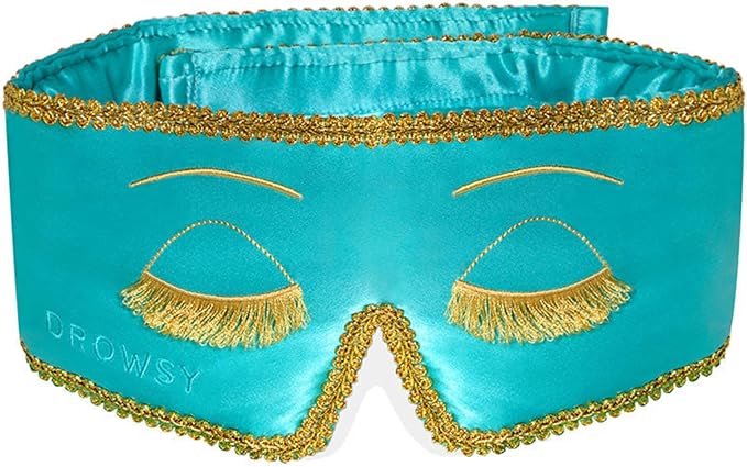 DROWSY Breakfast at Drowsy Silk Sleep Mask – 100% Pure Mulberry Silk, Total Blackout, Ultra-Soft & Skin Hydrating for Beauty Sleep & Relaxation, Fully Adjustable